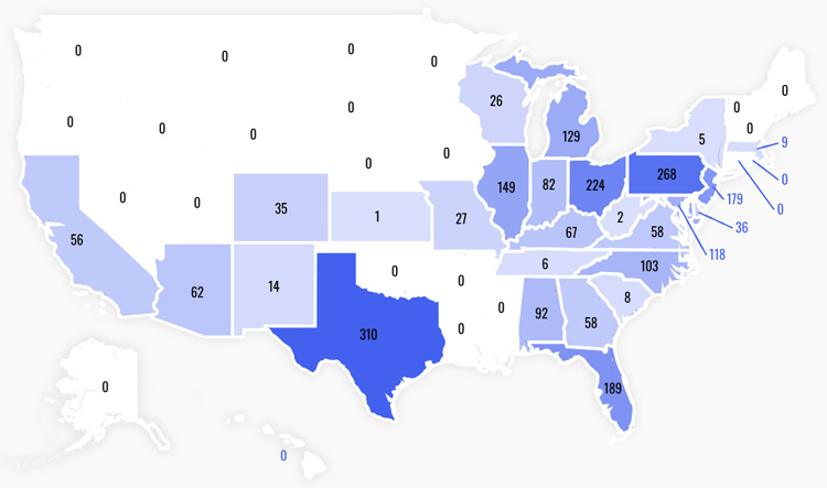 Map of PNC Bank U.S. Locations By State