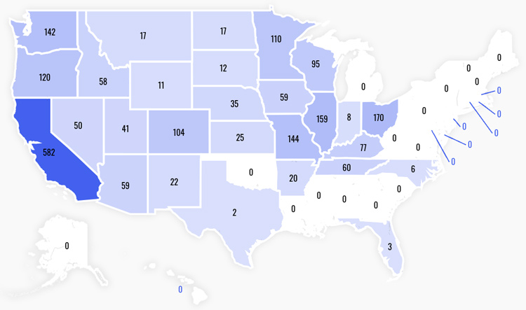 Map of U.S. Bank U.S. Locations By State